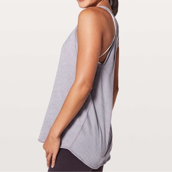 Lululemon Essential Tank Top Racerback Flowy Heathered Dusty Dawn Purple Size 6 - Picture 4 of 9